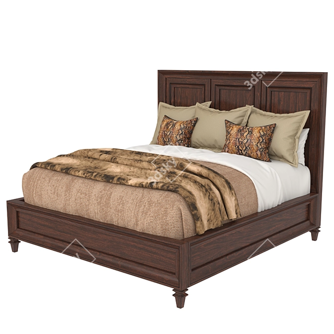 Lexington Walnut Creek Bed Frame 3D model image 2