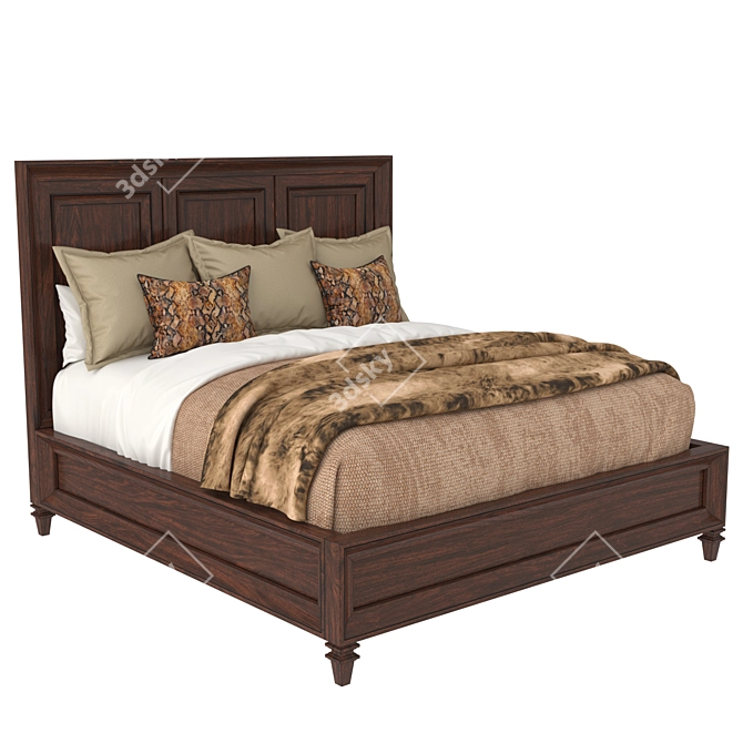 Lexington Walnut Creek Bed Frame 3D model image 5