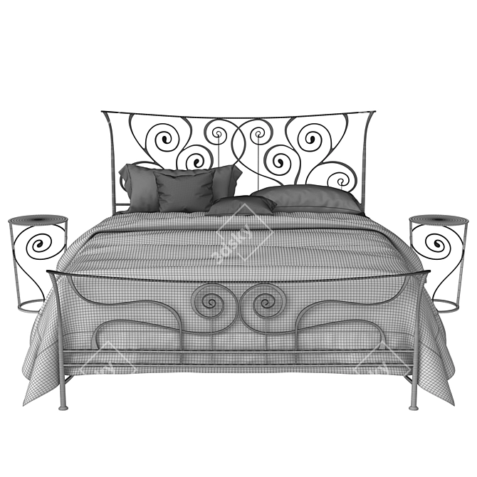 Lexington Walnut Creek Bed Frame 3D model image 9