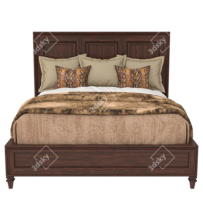 Lexington Walnut Creek Bed Frame 3D model image 12