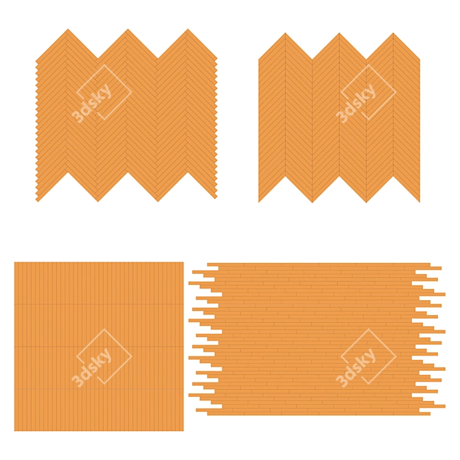 Oak Parquet Pack | 4 Layouts 3D model image 7