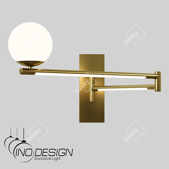 Modern Brass Glass Pendant Light 3D model image 1