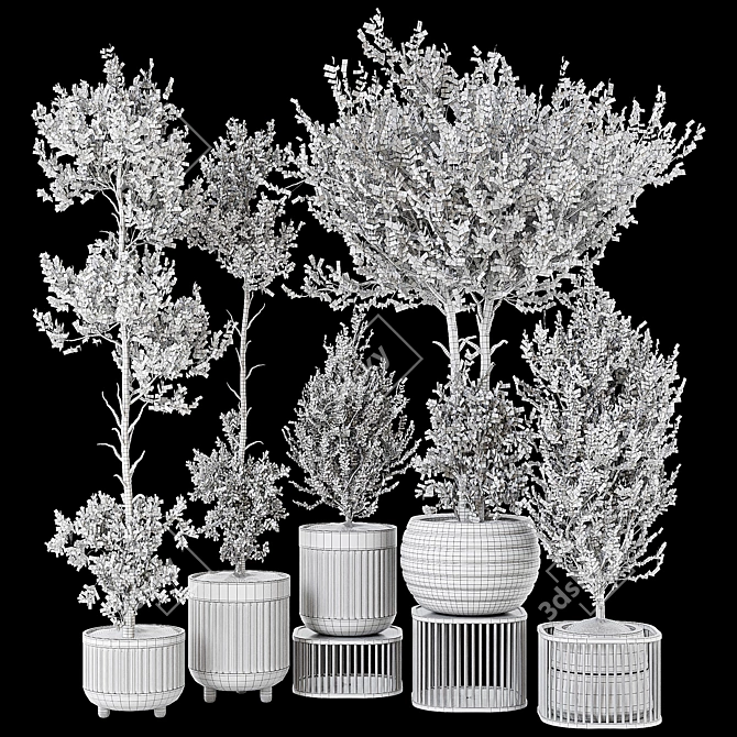 Artificial Bonsai Olive Tree Pot 3D model image 7