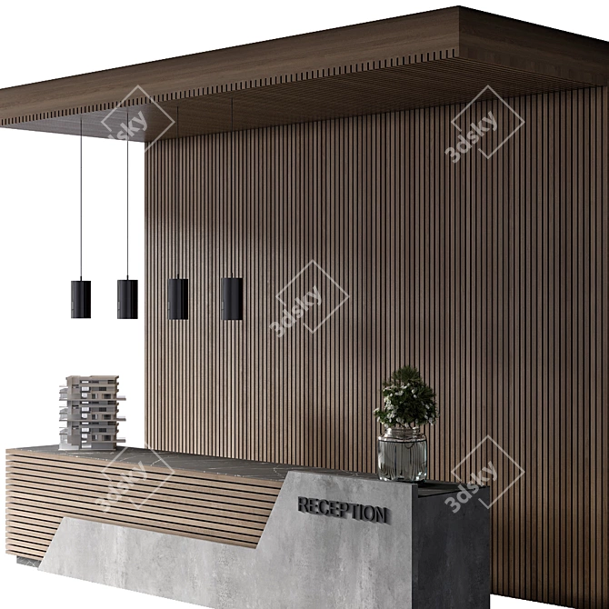 Modern Reception Desk for Download 3D model image 6