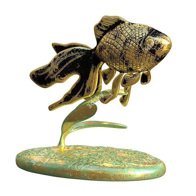 Elegant Fish Sculpture Art Piece 3D model image 3