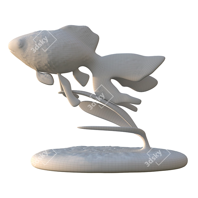 Elegant Fish Sculpture Art Piece 3D model image 4