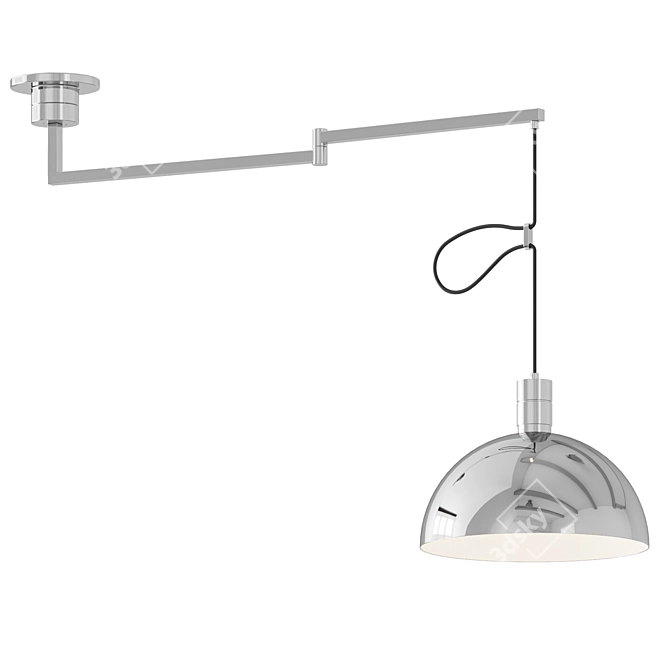 Adjustable Chrome Pendant Light 3D model image 3