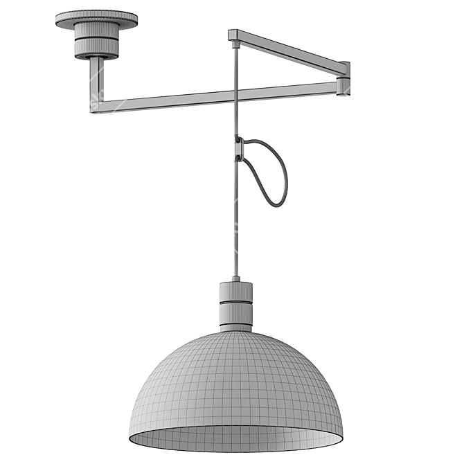 Adjustable Chrome Pendant Light 3D model image 5