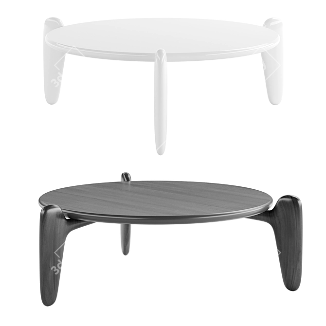 Premium Glossy Lacquer Cocktail Table 3D model image 2