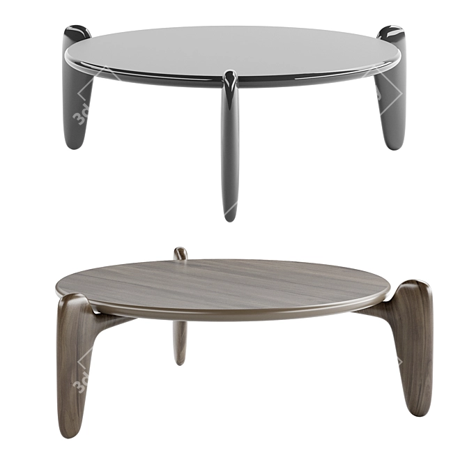 Premium Glossy Lacquer Cocktail Table 3D model image 3