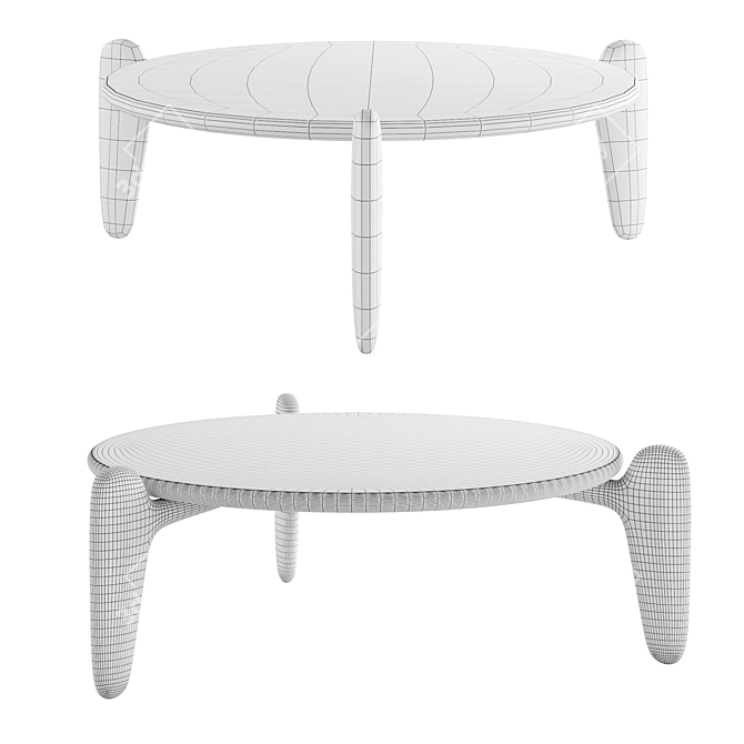 Premium Glossy Lacquer Cocktail Table 3D model image 6