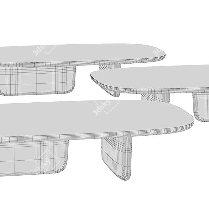 Tobi-Ishi Coffee Tables Trio 3D model image 3