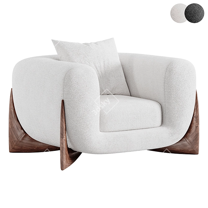 Elegant Softbay Armchair, Porada 3D model image 2