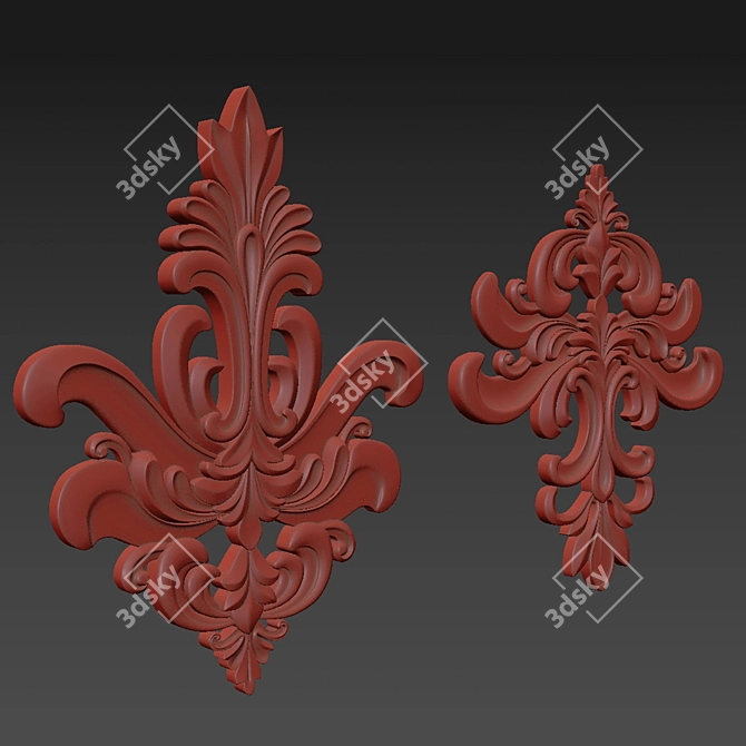 Luxury 3D Ornament Model Kit 3D model image 6