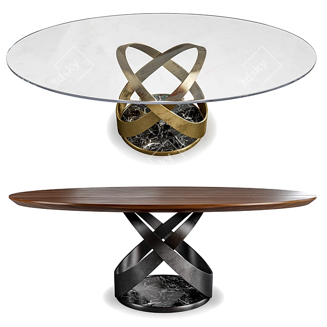 Oval Dining Table Capri encompassed 3D model image 2