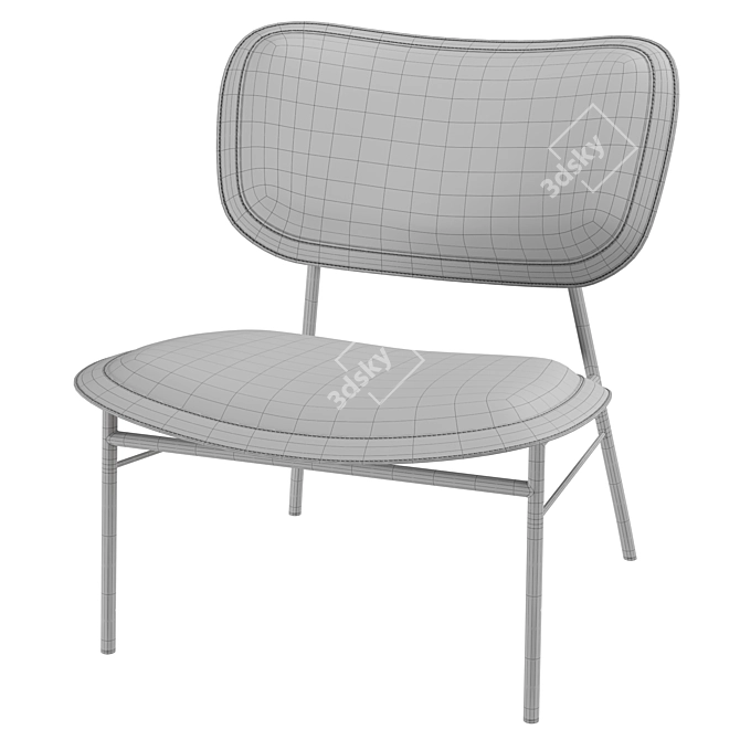 Casa Covre Vintage School-Inspired Armchair 3D model image 7