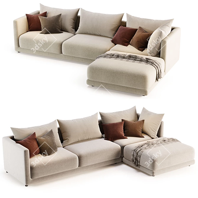 Custom Melbourne Sectional Sofa 3D model image 3