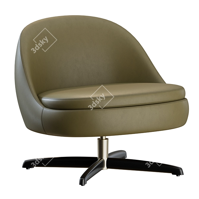 Modern Sendai Armchair: Metal Legs 3D model image 6