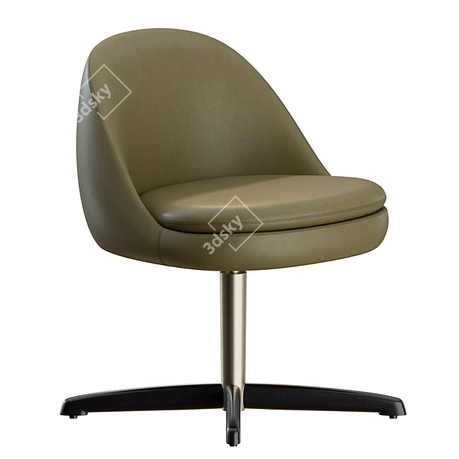 Modern Sendai Metal Chair by Minotti 3D model image 3