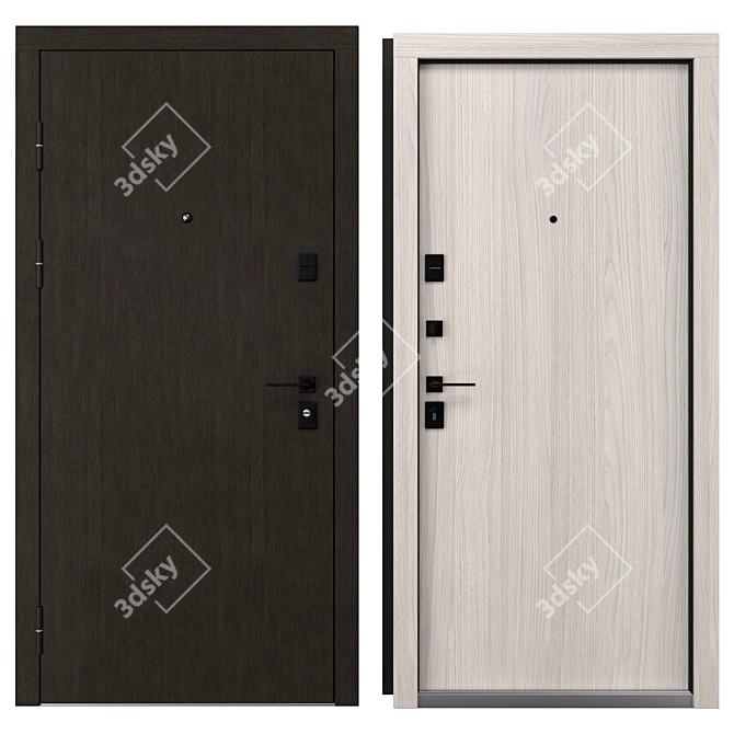 Rodos F-100 Metal Entry Door 3D model image 3