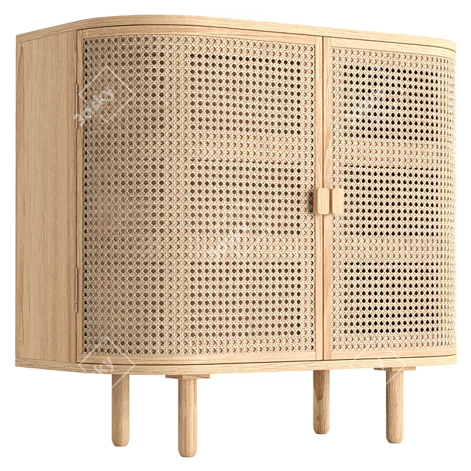 Modern Bandol Cabinet with Textured Finish 3D model image 1