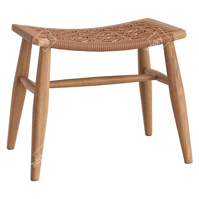 Stylish Chester Stool with Texture 3D model image 1