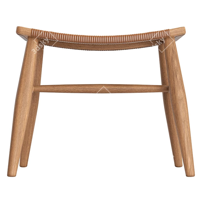 Stylish Chester Stool with Texture 3D model image 2