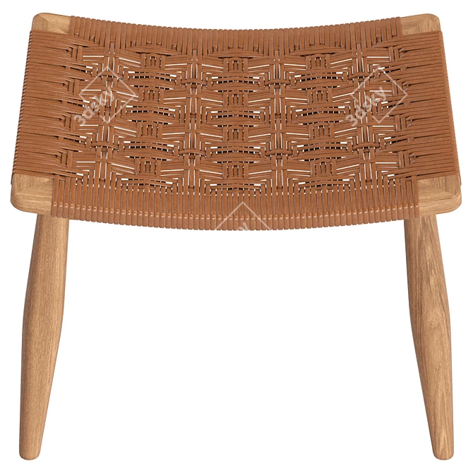 Stylish Chester Stool with Texture 3D model image 3