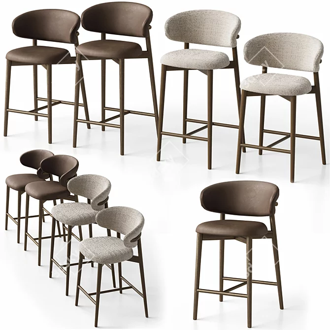 Calligaris Oleandro Stools Set 3D model image 2