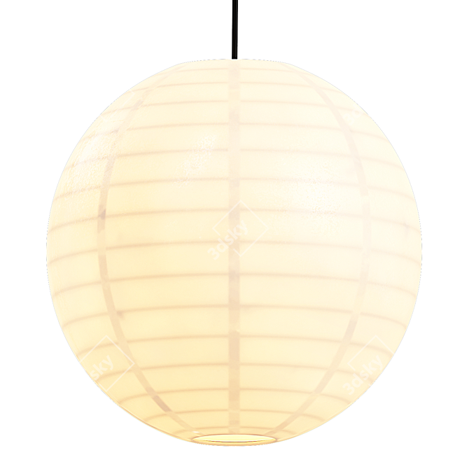 Vintage 3D Paper Shade Pendant 3D model image 8