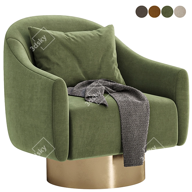 Laskasas Donald Armchair, Color Variety 3D model image 2