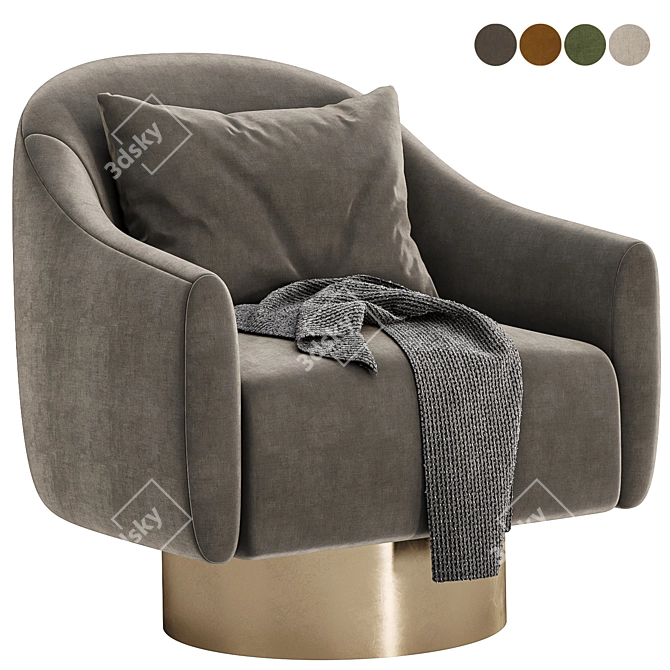 Laskasas Donald Armchair, Color Variety 3D model image 4