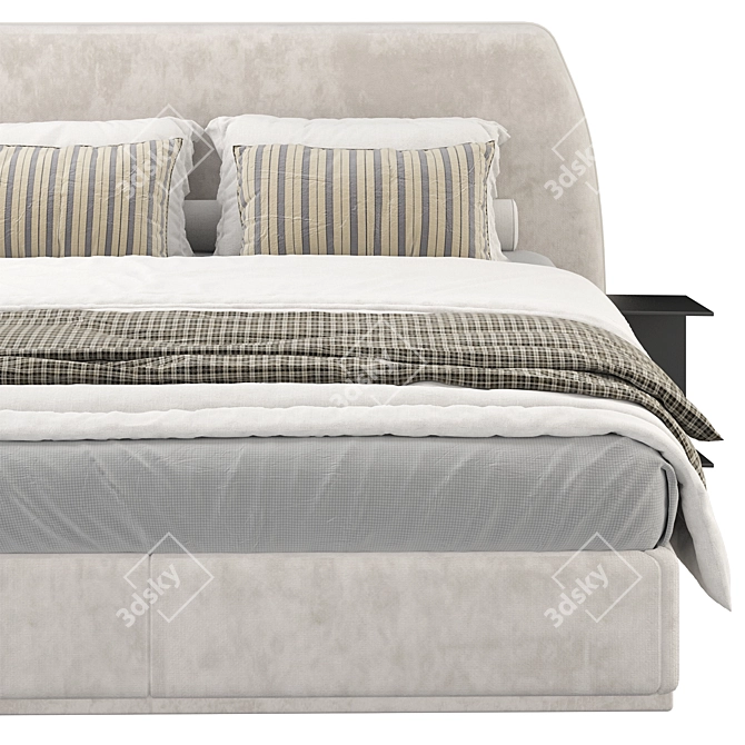 Modern Slim Bed 3D Model 3D model image 3