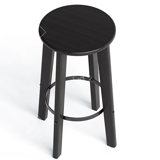 Swivel Wood Norden Stools 3D model image 2