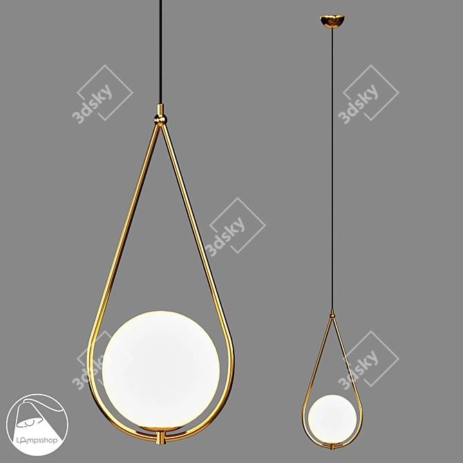 Wather Drop Pendant Light Fixture 3D model image 1