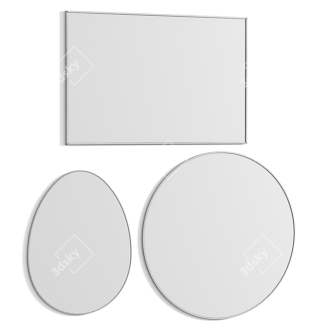 Elegant Modern Mirrors Collection 3D model image 4