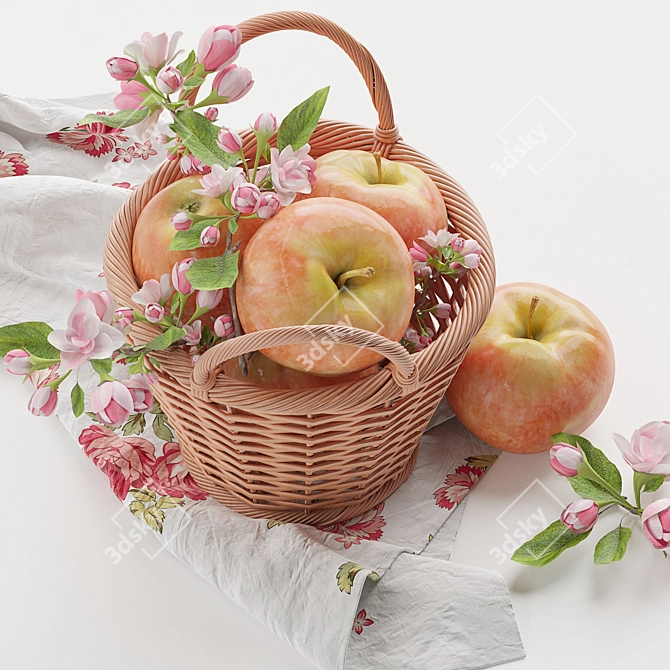 Fruitful Baskets: Corona Rendered Display 3D model image 3