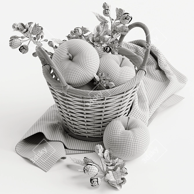 Fruitful Baskets: Corona Rendered Display 3D model image 7