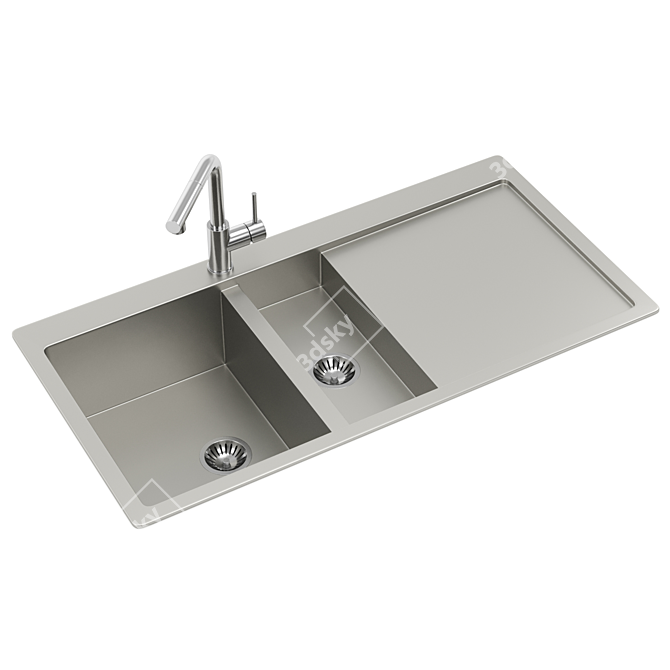 Aquasanita Luna Kitchen Sink Design 3D model image 2