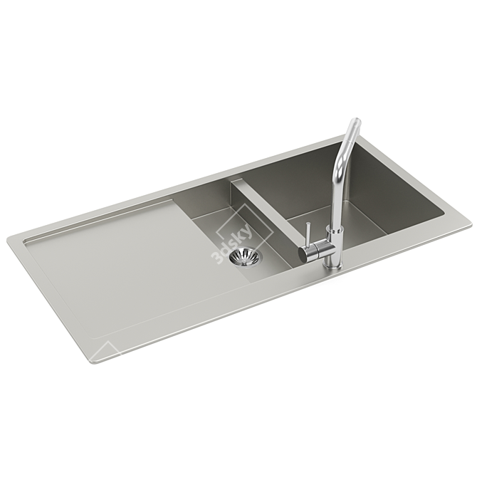 Aquasanita Luna Kitchen Sink Design 3D model image 3