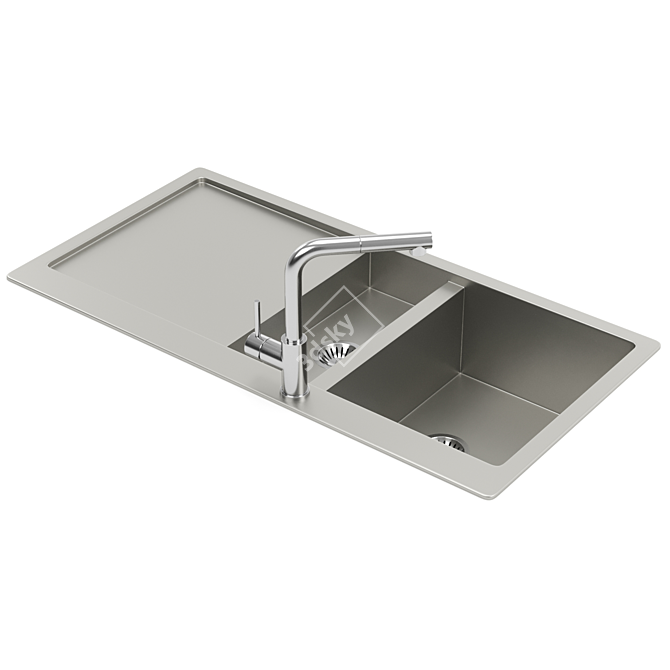 Aquasanita Luna Kitchen Sink Design 3D model image 4