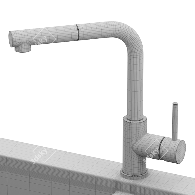 Aquasanita Luna Kitchen Sink Design 3D model image 6