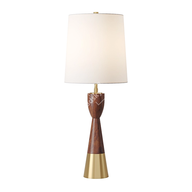  Brentwood Walnut and Brass Table Lamp 3D model image 1