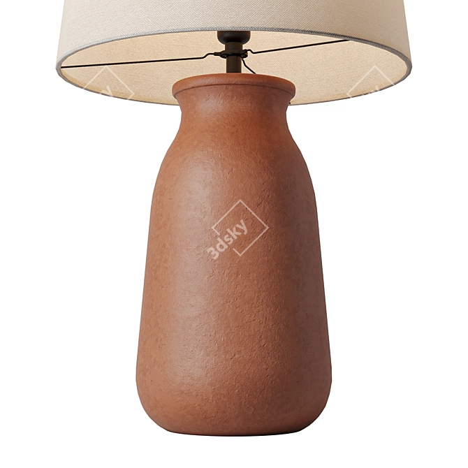 Terracotta Glazed Table Lamp 3D model image 2