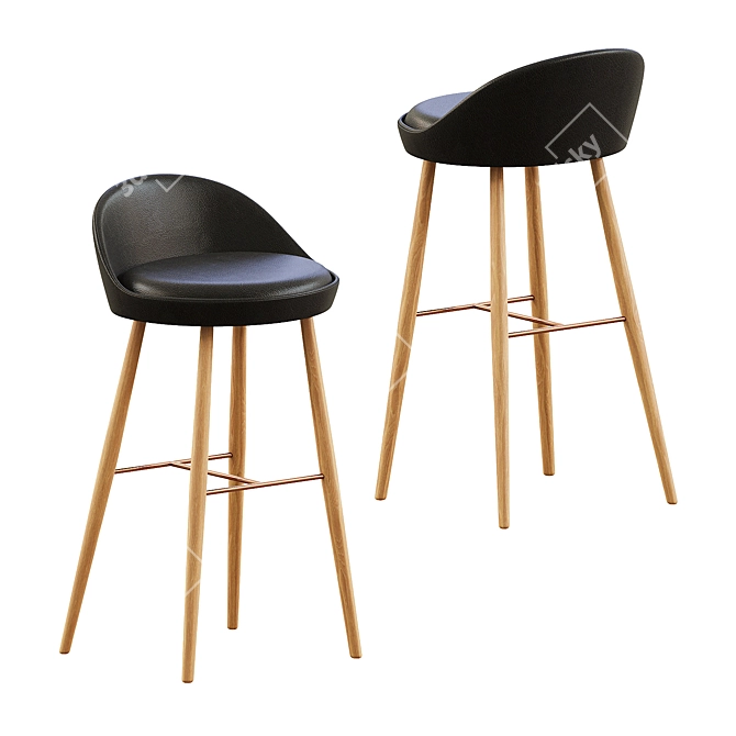 Bodega Bar Stool - Chic & Sleek 3D model image 1