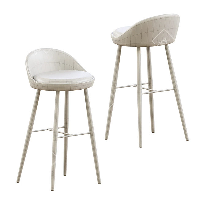 Bodega Bar Stool - Chic & Sleek 3D model image 2