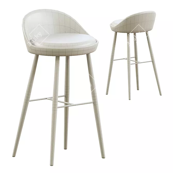 Bodega Bar Stool - Chic & Sleek 3D model image 4