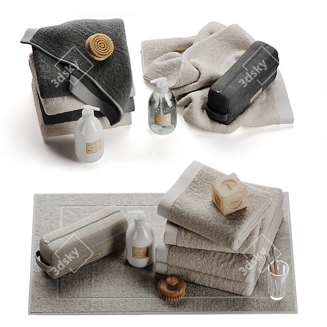 Bonsoirs Towel Set collection 3D model image 3