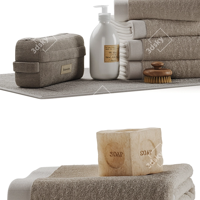 Bonsoirs Towel Set collection 3D model image 4