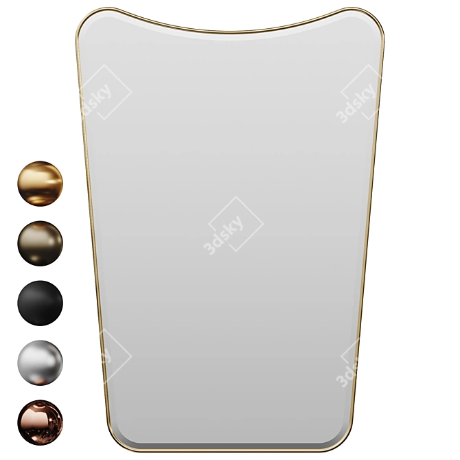 Chic Modern Metal Standing Mirror 3D model image 1